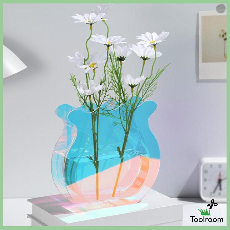 Lọ Hoa Bằng Acrylic Trong Suốt Thiết Kế Tối Giản Dùng Trang Trí