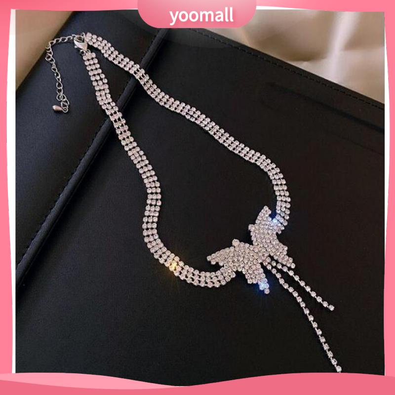 Vòng cổ Tua Rua Hình Bướm Đính Kim Cương Giả Sang Trọng