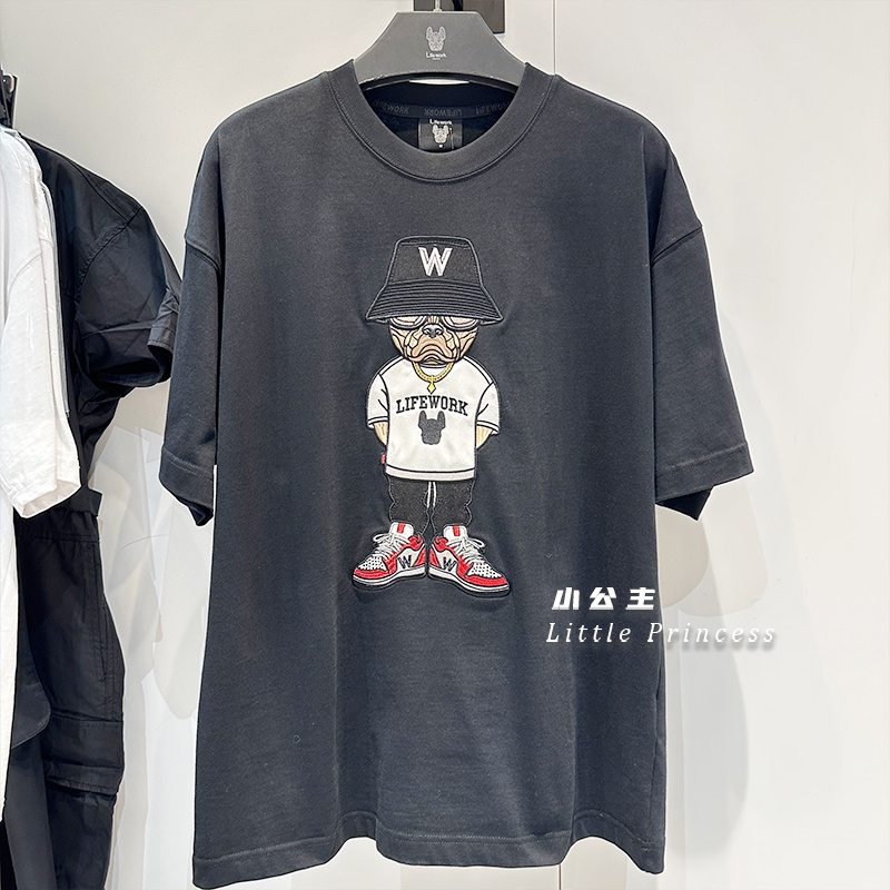 Áo Thun Tay Ngắn Dáng Rộng In Hình Chú Chó Ngộ Nghĩnh