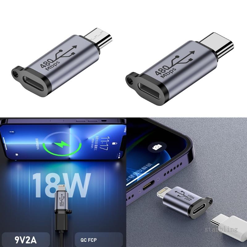Đầu Chuyển Đổi Cổng iOS8pin Sang Type-C Micro USB 480Mbps 18W Tiện Dụng
