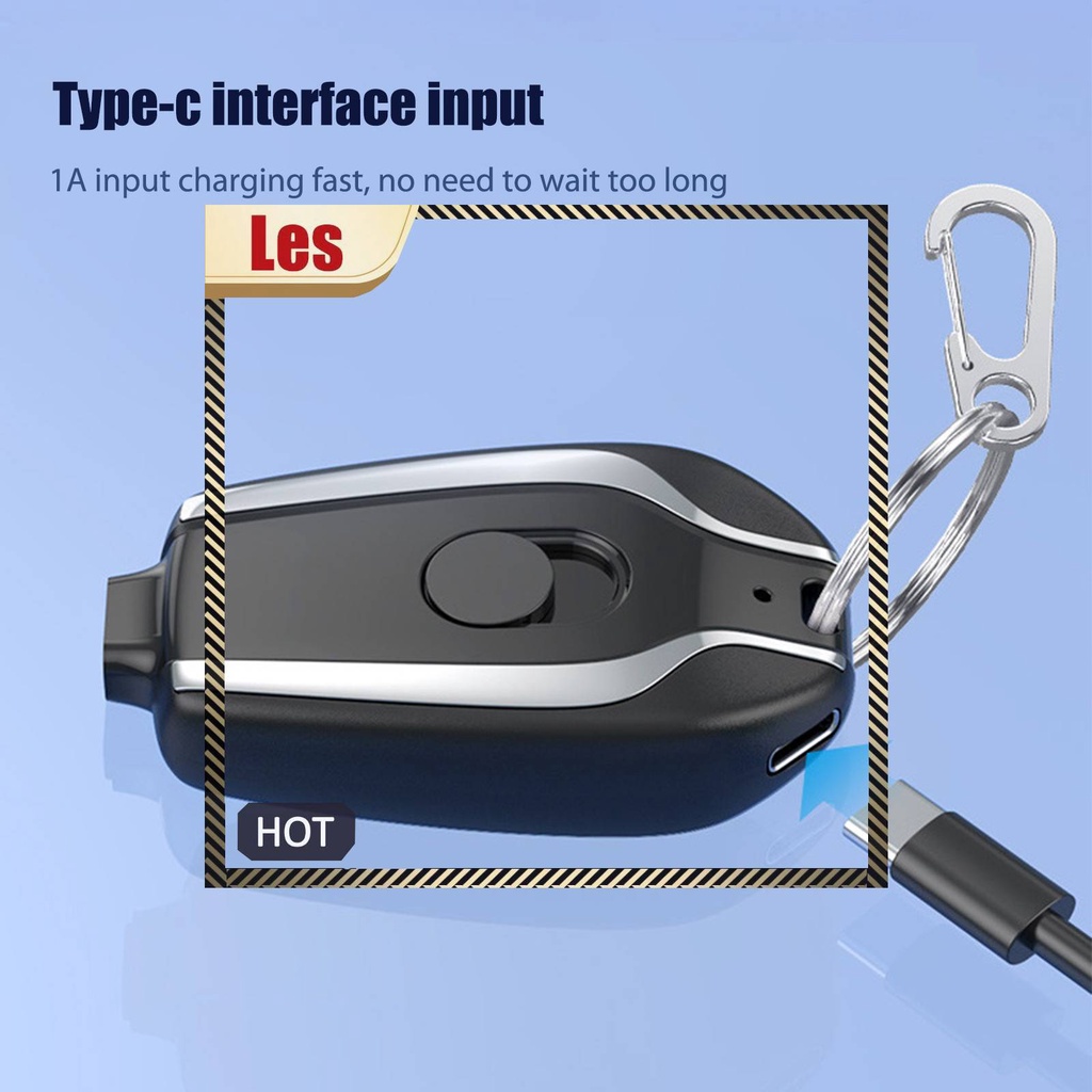 Sạc Dự Phòng 5V 1500mah Không Dây Có Móc Khóa Tiện Dụng