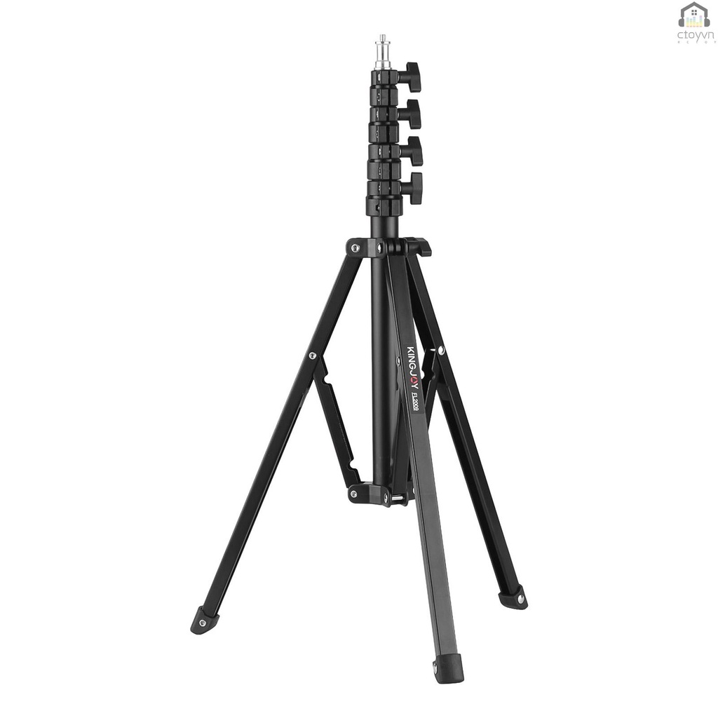 Giá Đỡ Đèn Ba Chân Bằng Kim Loại Điều Chỉnh Tải Trọng Tối Đa 10kg / 22lbs KINGJOY FL2009 Dây Buộc Giày Tăng Chiều Cao 182cm / 6ft Dài 182cm