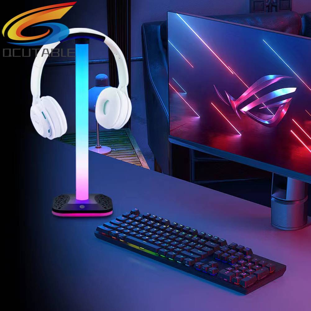 Giá Đỡ Tai Nghe Chụp Tai Chống Trượt Có Đèn RGB Cổng USB