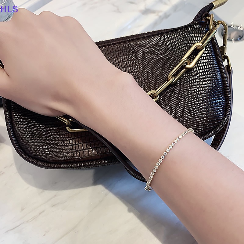 Vòng Tay Mạ Vàng Đính Đá Lấp Lánh Chất Lượng Cao Có Thể Điều Chỉnh Cho Nữ