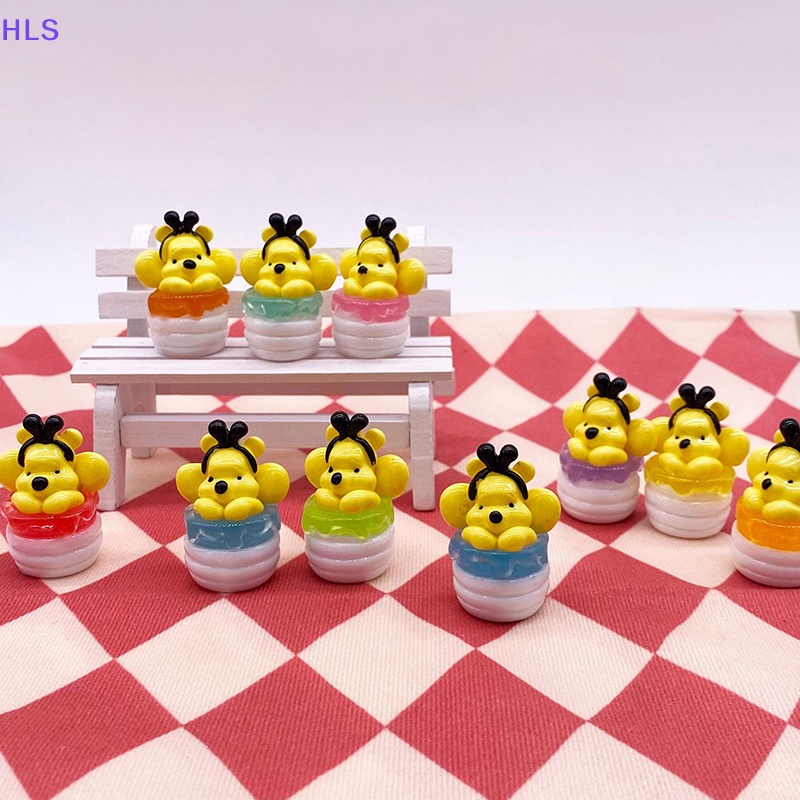 [HLS] Mặt Dây Chuyền / Móc Khóa / Mặt Đá Resin Mini Hình Chú Gấu Winnie Màu Dạ Quang DIY
