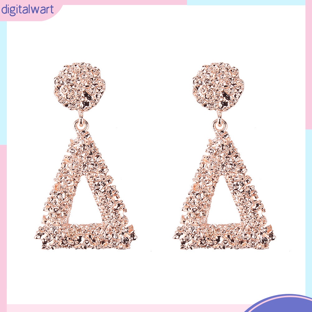 [DG] Bông Tai Kim Loại Hình Tam Giác Rỗng Phong Cách Âu Mỹ Cá Tính Thời Thượng