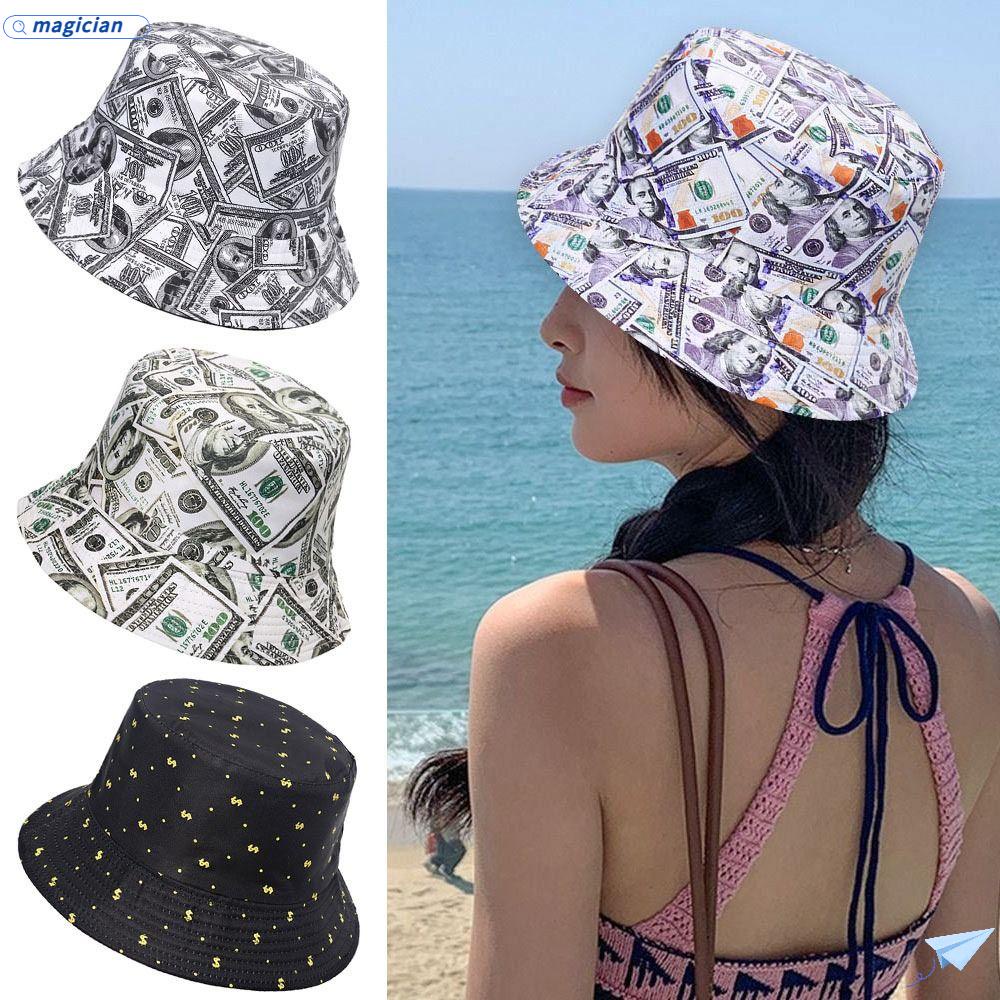 MAG Mũ Bucket Hai Mặt In Họa Tiết Tờ Tiền Đô La Thời Trang Mùa Hè