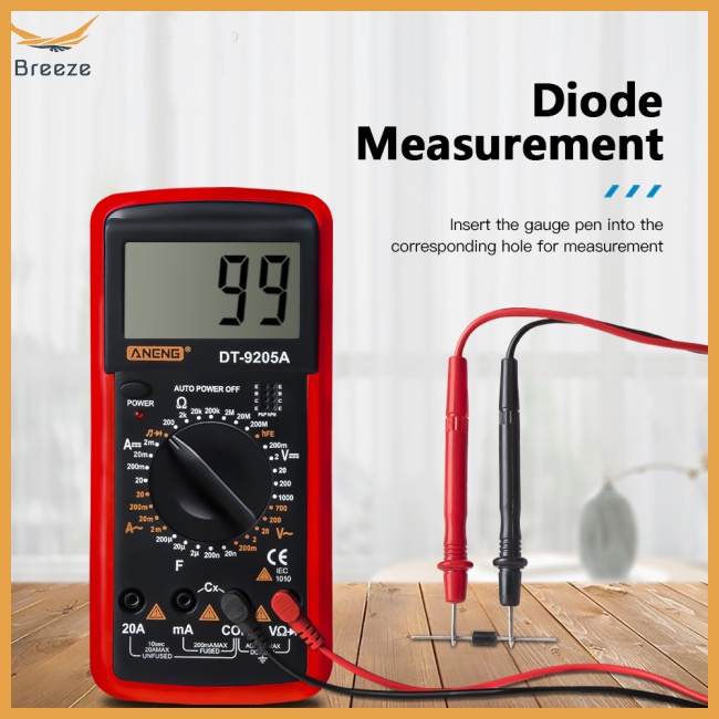 Vạn Năng Kế Điện Tử DT-9205A Màn Hình LCD AC / DC