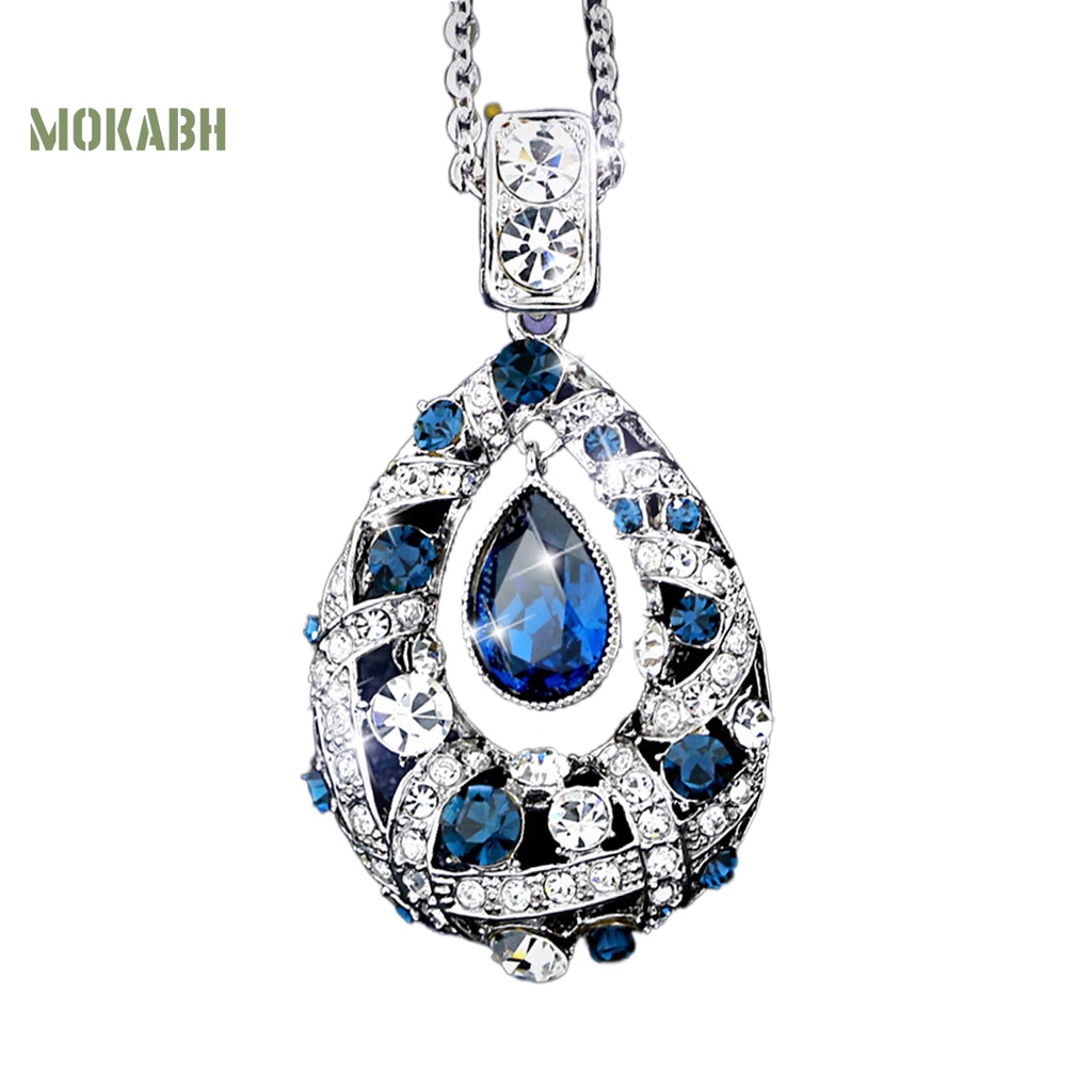 Vòng cổ Dáng Dài Đính Đá Hình Giọt Nước Lấp Lánh Thời Trang