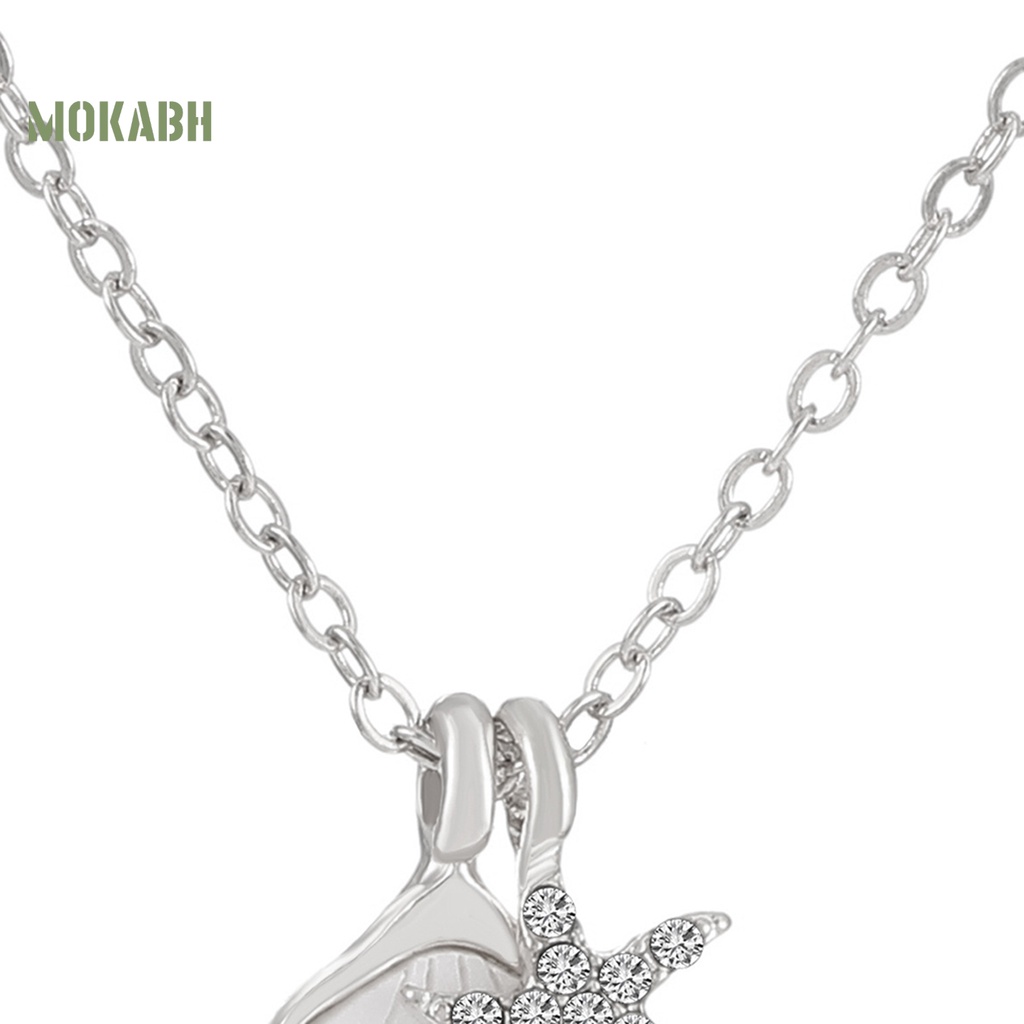 [Mok Abh] Vòng cổ Hợp Kim Mặt Hình Vỏ Sò Đính Kim Cương Giả Màu Trơn Cho Nữ