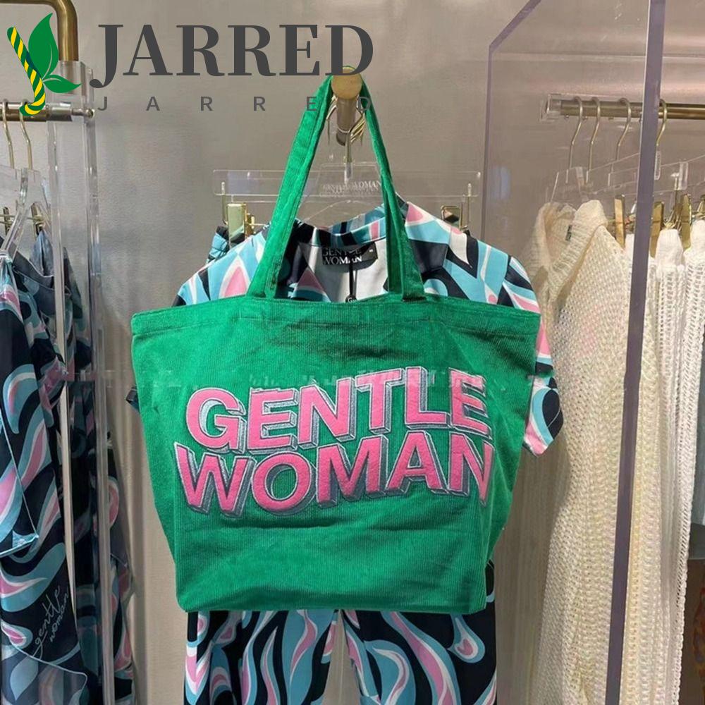 JARRED Túi Xách Vải Nhung Họa Tiết Thêu Chữ Đơn Giản Thời Trang Thái Lan