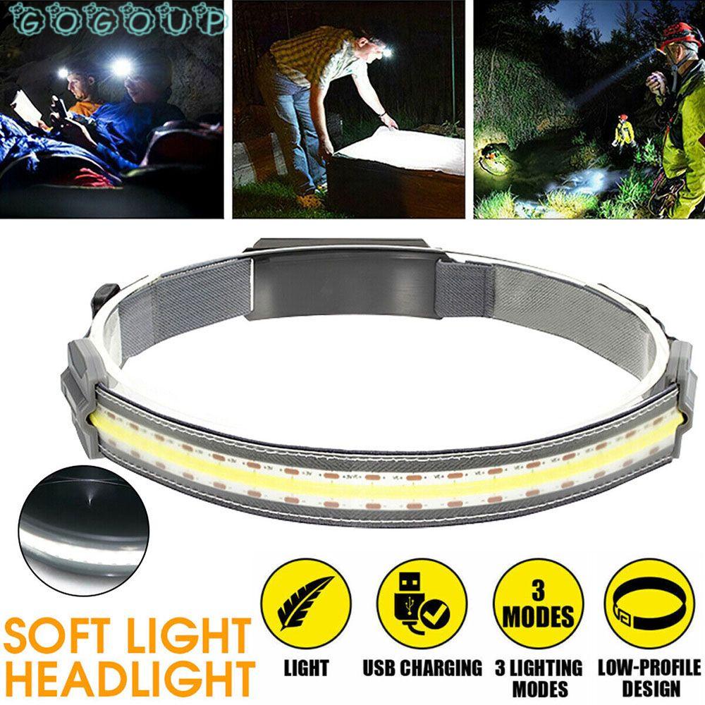 GOGOUP Đèn LED COB + COB Chống Thấm Nước Đeo Đầu Tiện Dụng