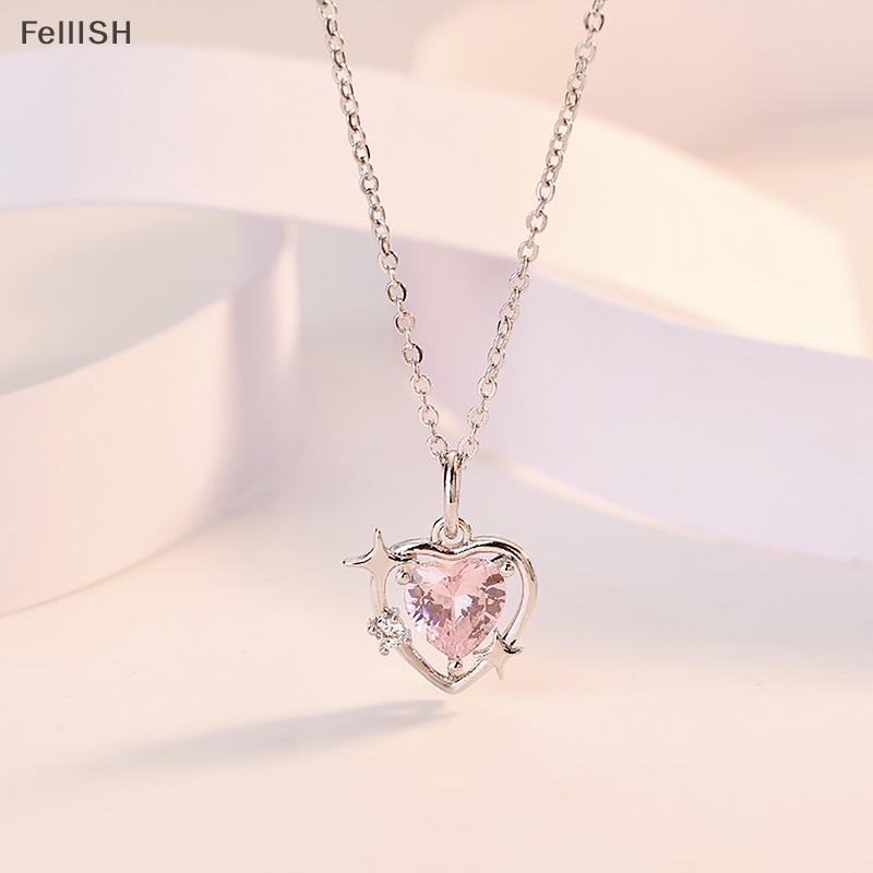 Vòng cổ Mặt Hình Trái Tim Đính Đá Pha Lê Hồng Phong Cách Hàn Quốc Thời Trang Cho Nữ 439br