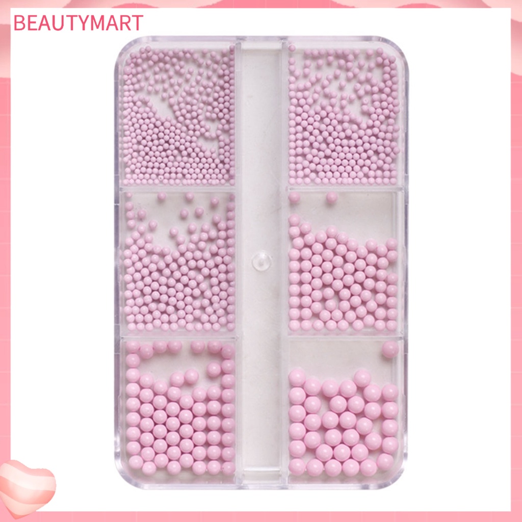 Hộp Hạt 3D Màu Trơn Tự Trang Trí Móng Tay Nghệ Thuật
