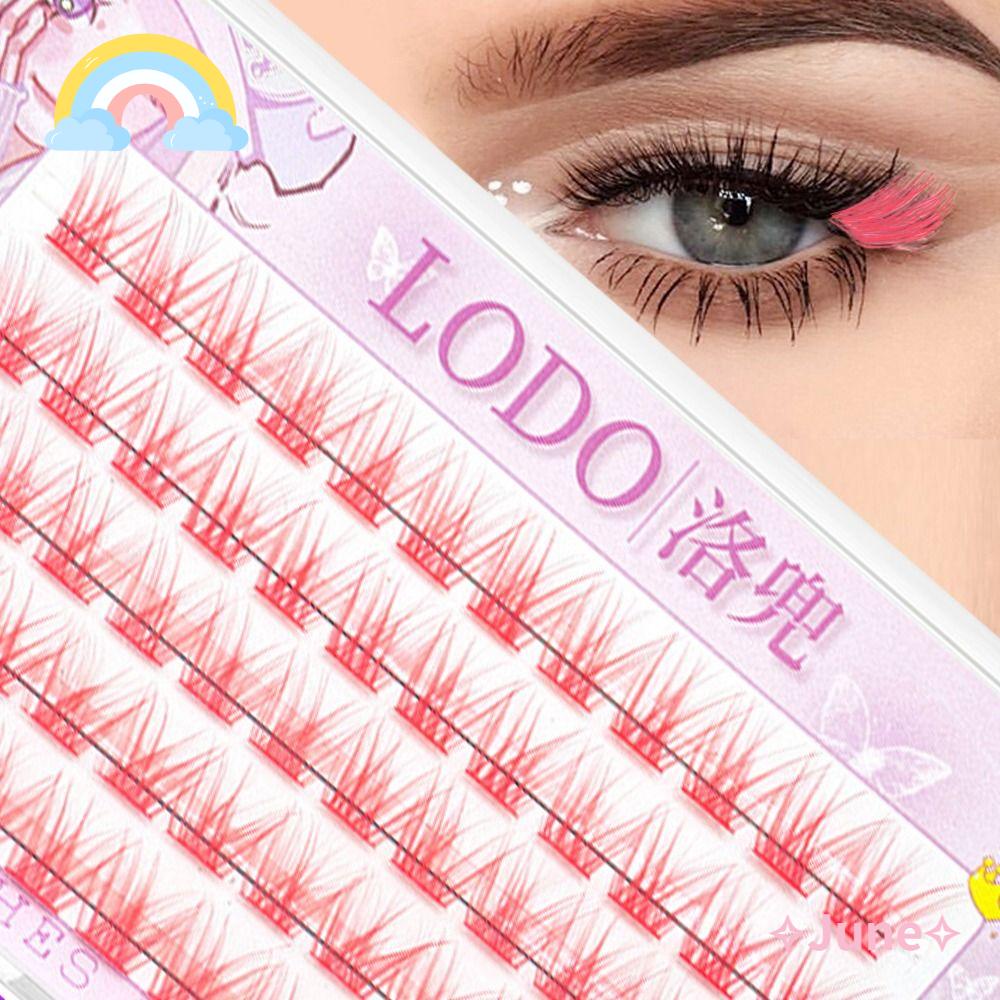 JUNE Hộp 60 Cụm Lông Mi Giả Dài Và Dày Tự Nhiên Nhiều Màu Sắc