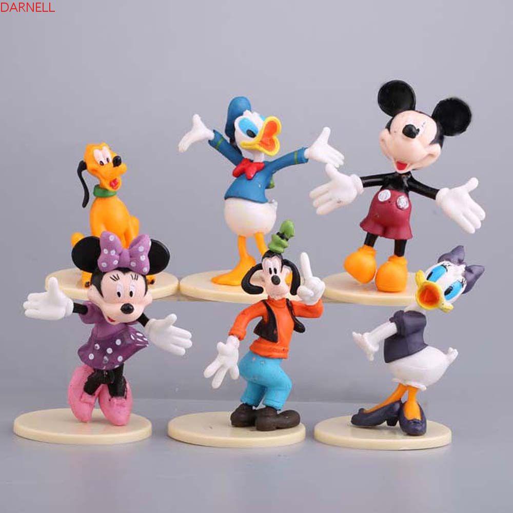 DARNELL Set 6 Mô Hình Chuột Mickey Dễ Thương Dành Cho Các Bé