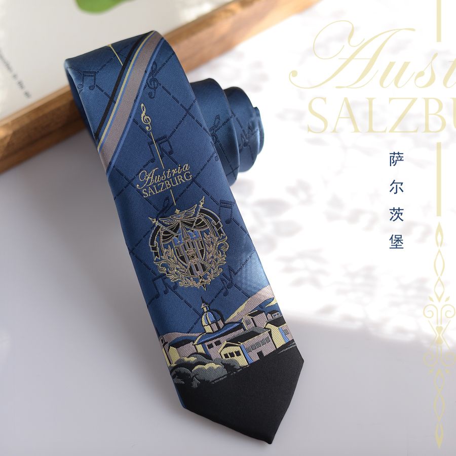 Selzburg JK Cà Vạt Đồng Phục Màu Xanh Dương Đậm Phong Cách Preppy Thời Trang Thường Ngày Cho Nam Và Nữ