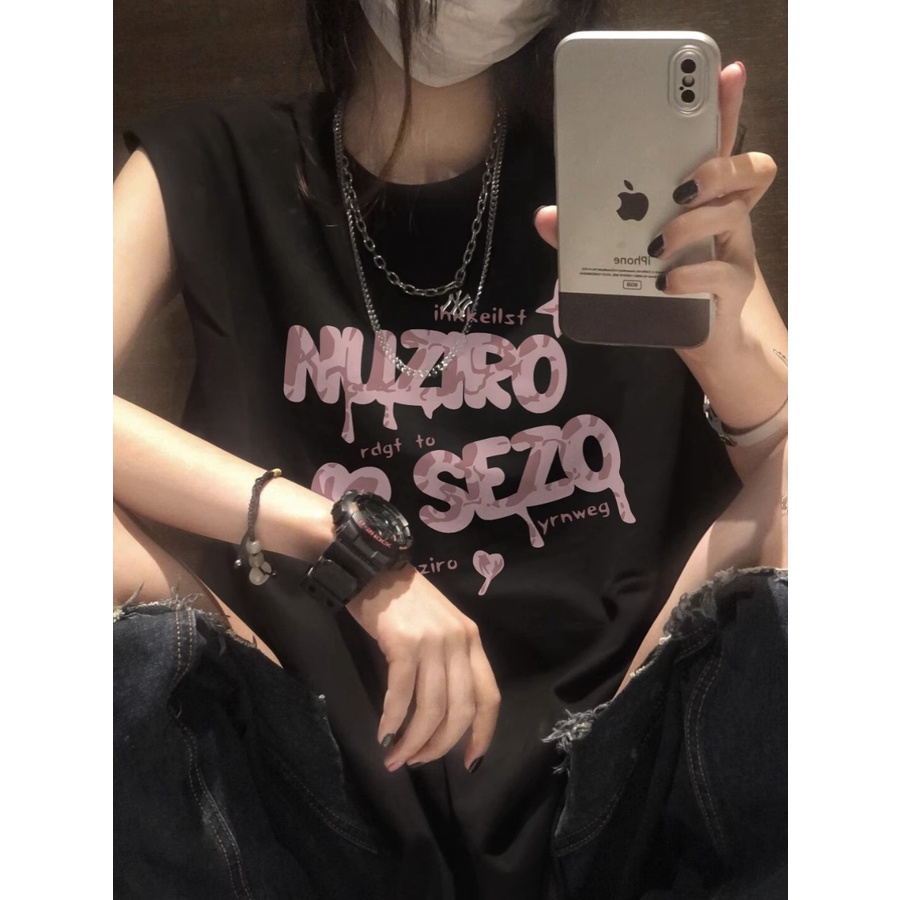 NRVP Áo Thun Nữ Không Tay 100% Cotton Thời Trang Hàn Quốc