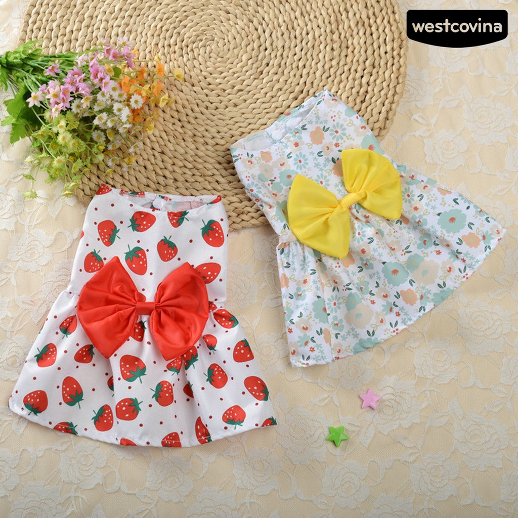 [COD]♞Đầm Không Tay Mềm Mại In Họa Tiết Hoa Dành Cho Cún Cưng