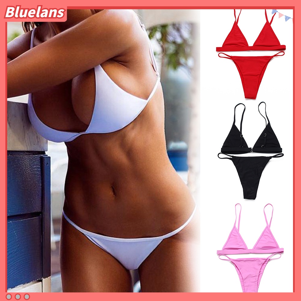 Bộ Bikini Tam Giác Màu Sắc Thời Trang Quyến Rũ Cho Nữ