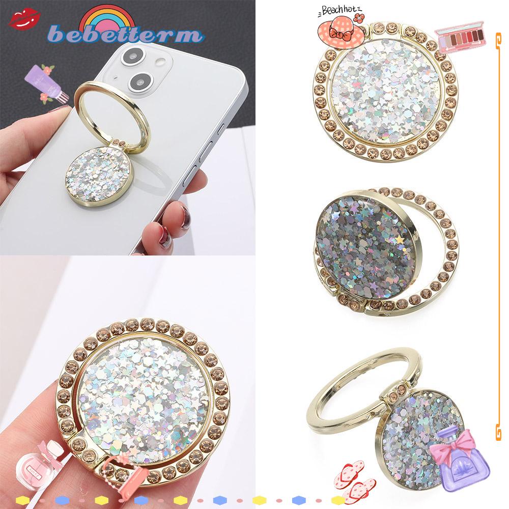 BEBETTERM Giá Đỡ Điện Thoại Dạng Nhẫn Xoay Được Đính Kim Sa Lấp Lánh