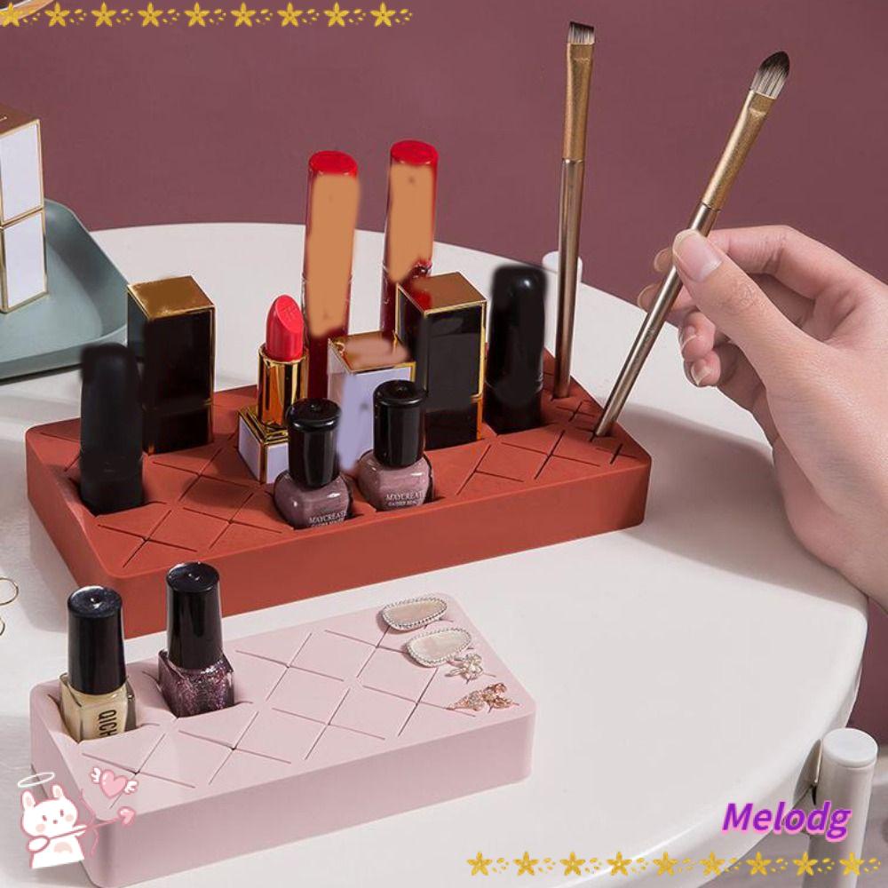 Hộp Đựng Son Môi / Cọ Trang Điểm 8 / 18 Ngăn Bằng Silicone Tiện Lợi
