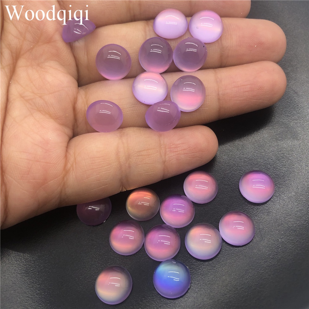 Set 50 Hạt Nhựa Mắt Mèo 6mm / 10mm Nhiều Màu Sắc Dùng Làm Trang Sức Thủ Công