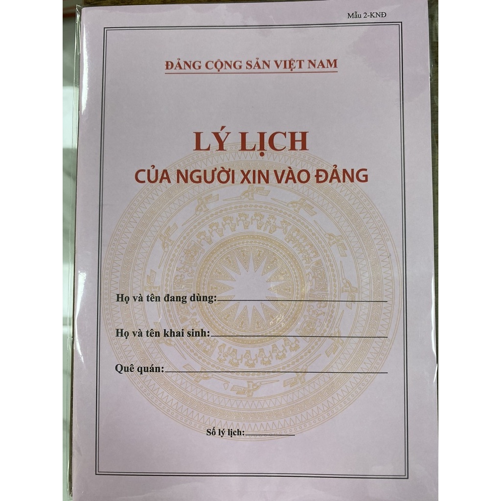 Sách Lý lịch Của Người Xin Vào Đảng (bìa màu) - Nhà Sách Sự Thật