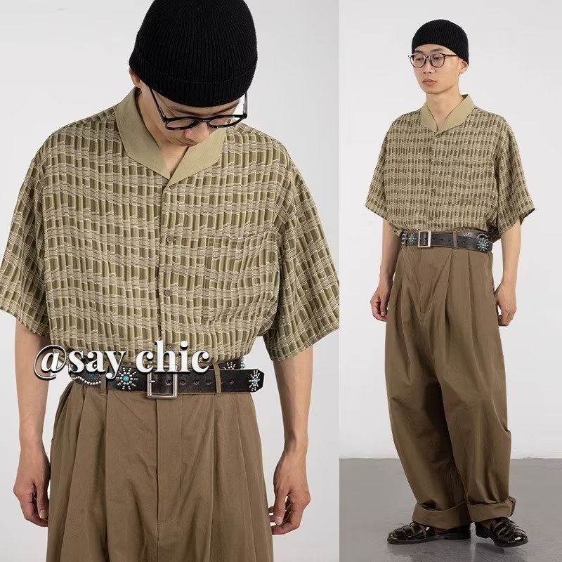 Áo Sơ Mi Ngắn Tay Họa Tiết Ca Rô Thời Trang Dành Cho Nam
