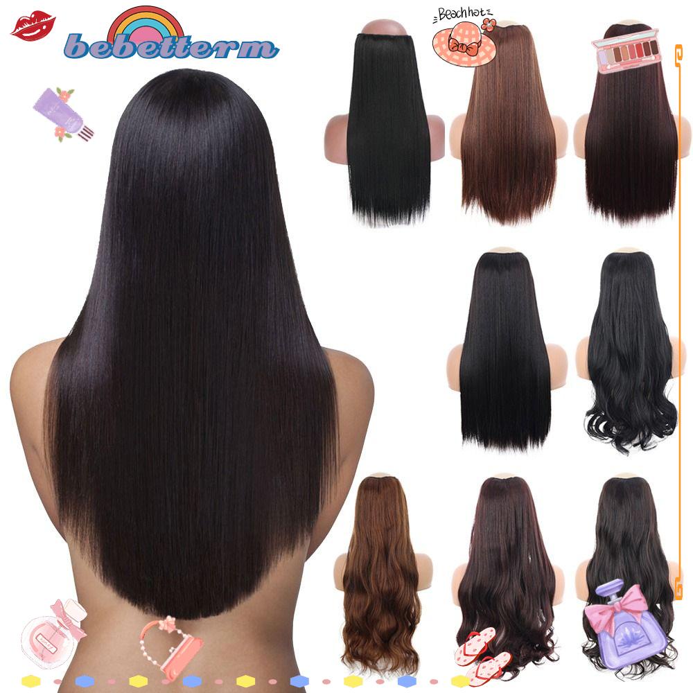 BEBETTERM Bộ Tóc Giả Xoăn Dài Có 4 Kẹp Chất Lượng Cao