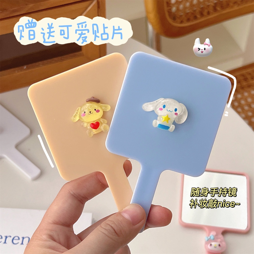 Gương Trang Điểm Cầm Tay Họa Tiết Hoạt Hình Dễ Thương Xinh Xắn