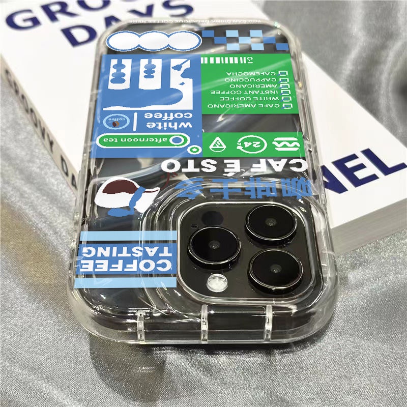 Ốp Điện Thoại Mềm Trong Suốt Họa Tiết Cà Phê Cho iPhone14promax 1312 / 11 7 / 8plus xr / sins Vqff