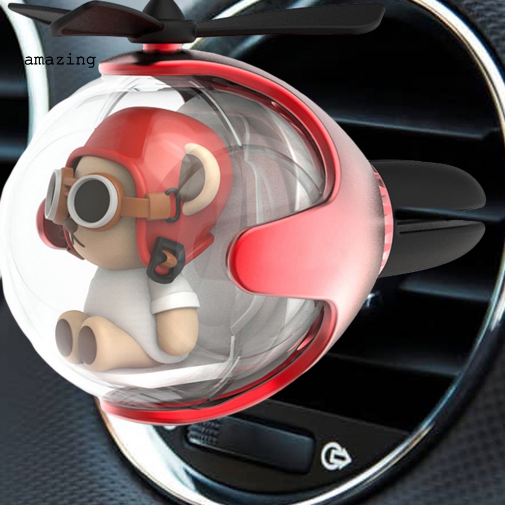 1 Bộ Máy Khuếch Tán Tinh Dầu Hình Gấu Dễ Lắp Đặt Có Đèn 6 Màu Cho Xe Hơi