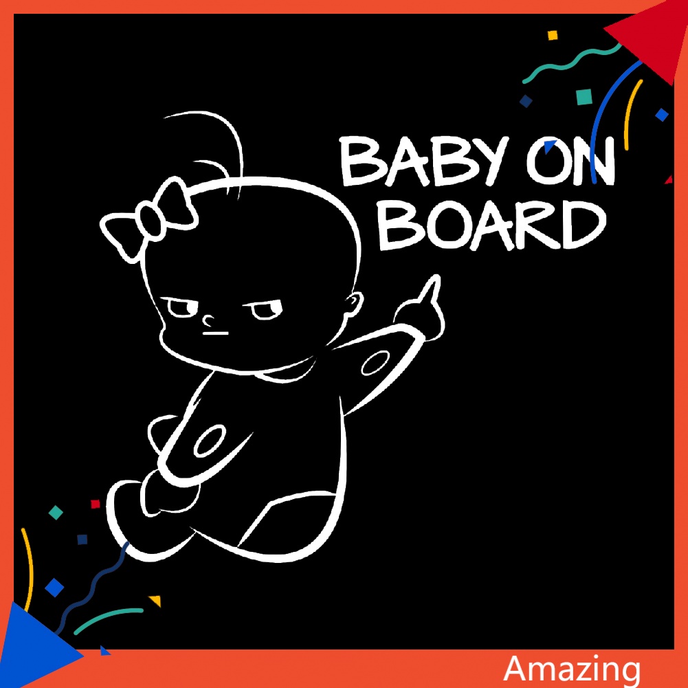 Đề Can Cảnh Báo In Chữ Baby On Board Hoạt Hình Dễ Thương Trang Trí Cửa Sổ Xe Hơi