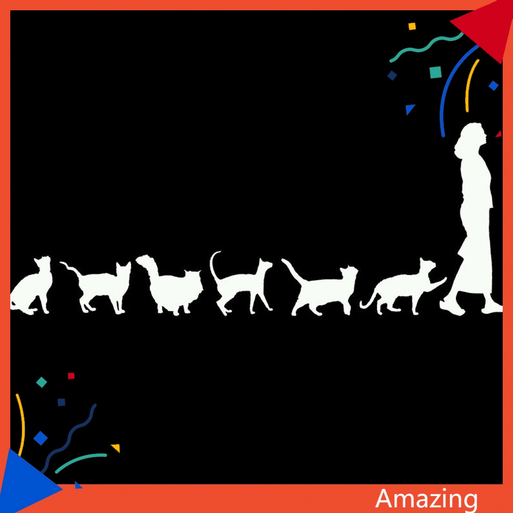 Đề Can Tự Dính Hình Mèo Trang Trí Cửa Sổ Xe Hơi Xe Tải