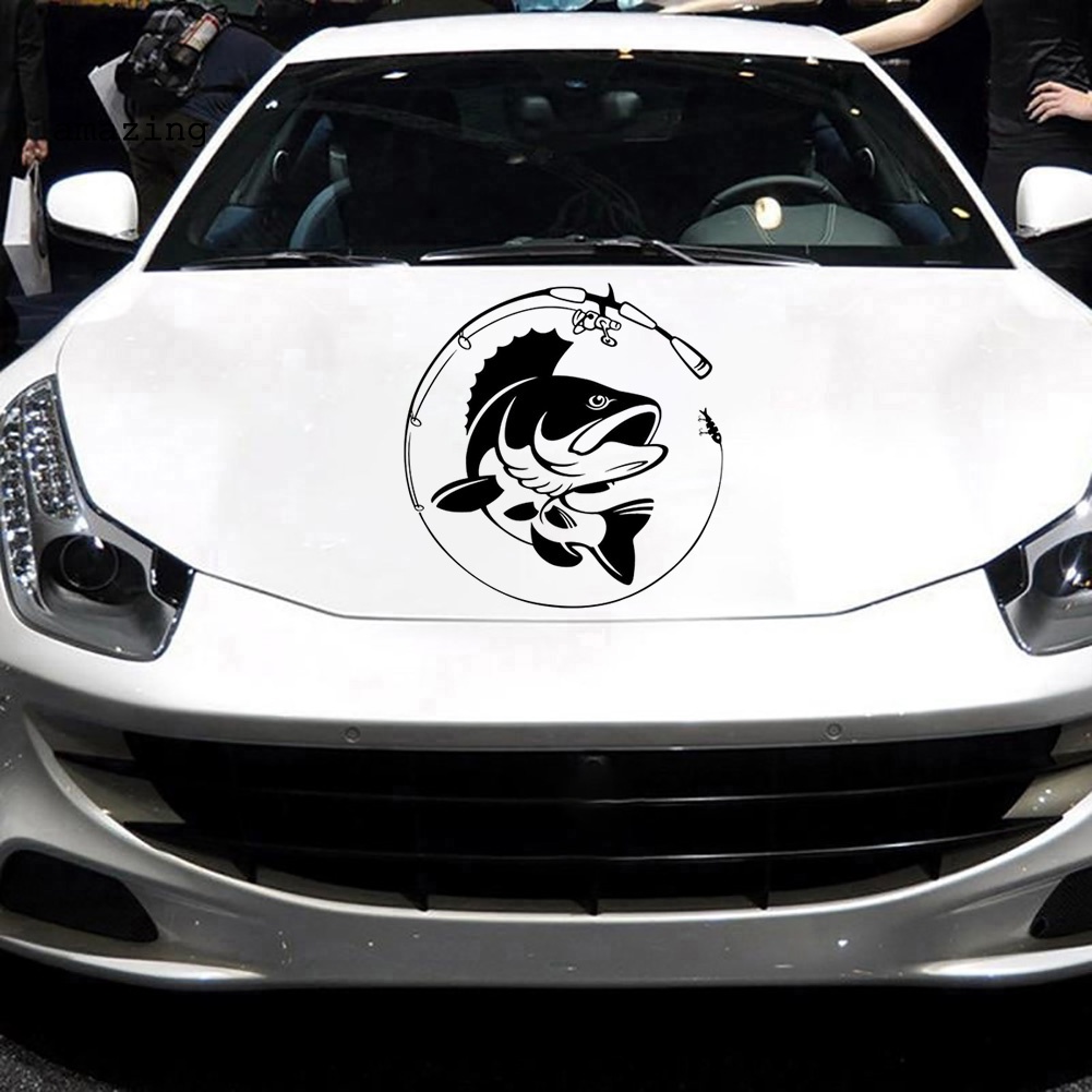 Miếng Dán Phản Quang Họa Tiết Cần Câu Cá Vui Nhộn Trang Trí Cửa Sổ Xe Hơi