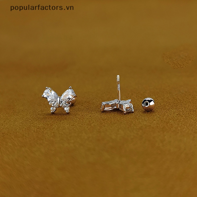 1 Đôi Khuyên Tai Hình Bướm Dạng Xoắn Ốc Đính Đá Zircon Thời Trang Cho Nữ