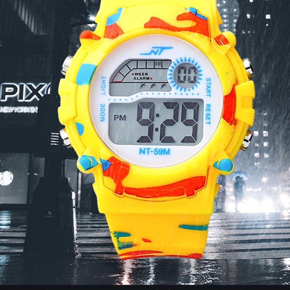 ANEMONE Đồng Hồ Dạ Quang Bằng Thép Không Gỉ Chống Nước Họa Tiết Rằn Ri Sáng Tạo Cho Bé Gái