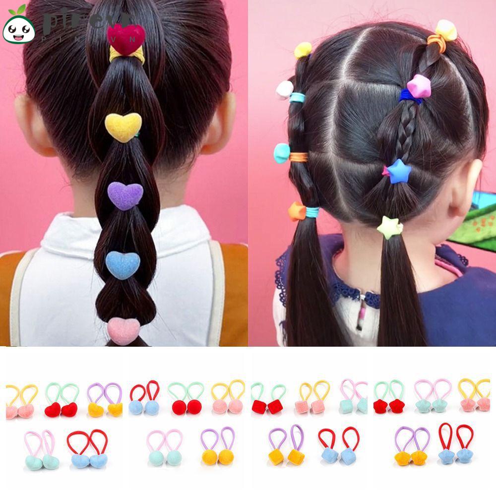 PINEVN Dây Cột Tóc Đuôi Ngựa Co Giãn Màu Đỏ Thời Trang Dành Cho Nữ