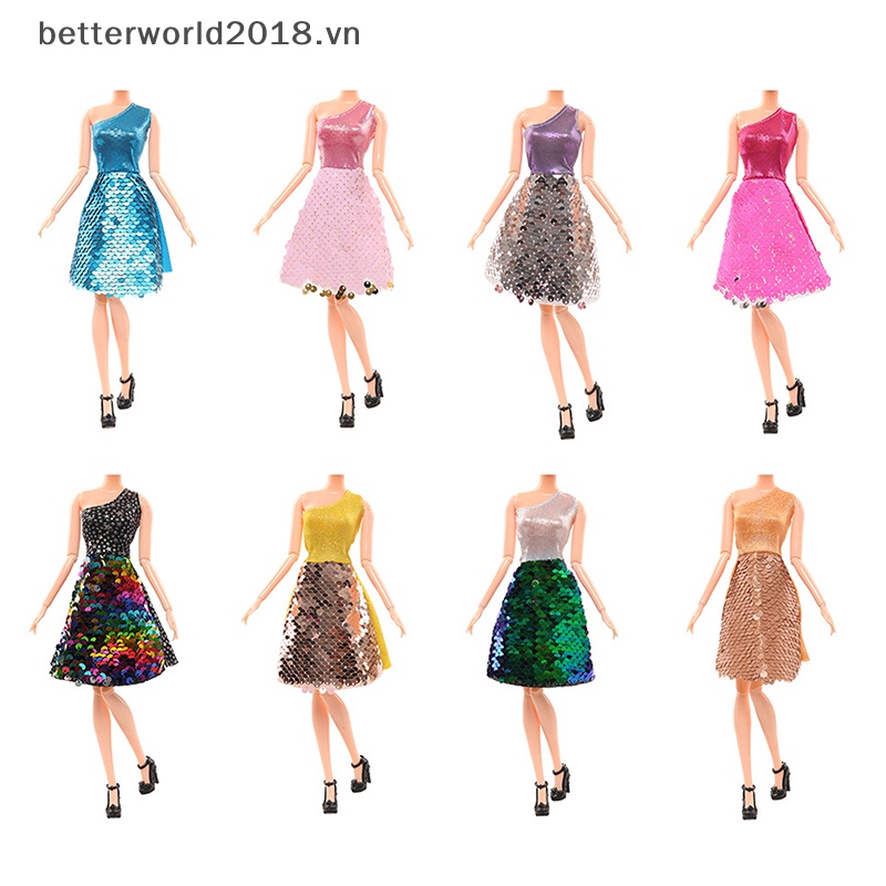 Bộ Đầm Đính Kim Sa Thời Trang Dành Cho Búp Bê Gia Đình