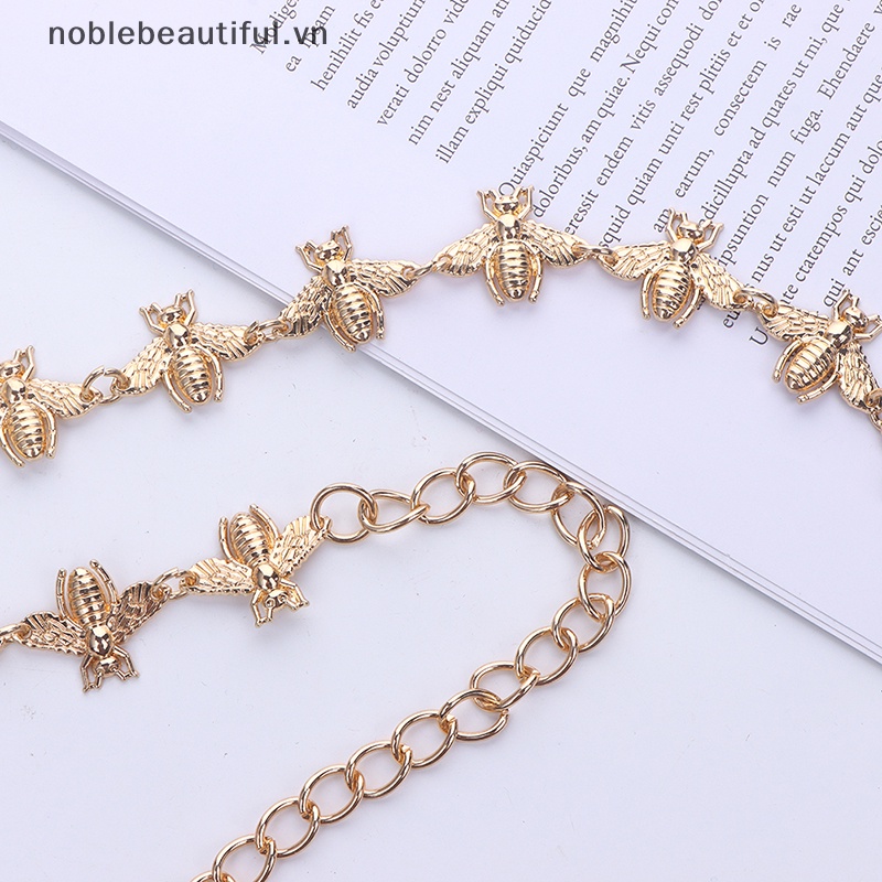 Thắt Lưng Dây Xích Khóa Kim Loại Hình Ong Thời Trang Cho Nữ