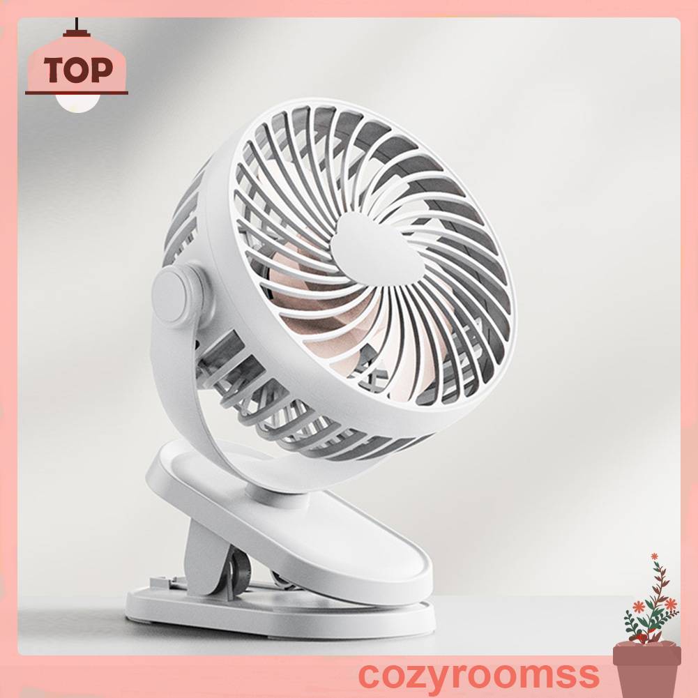 Quạt Điện Để Bàn Dạng Kẹp 3 Tốc Độ Yên Tĩnh 1200mAh Có Cổng Sạc USB Cho Học Sinh