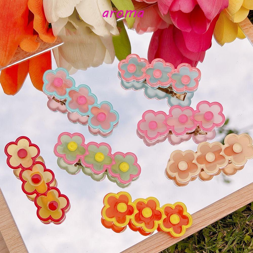 AROMA Kẹp Tóc Hình Hoa Nhiều Màu Sắc Ngọt Ngào Cho Nữ