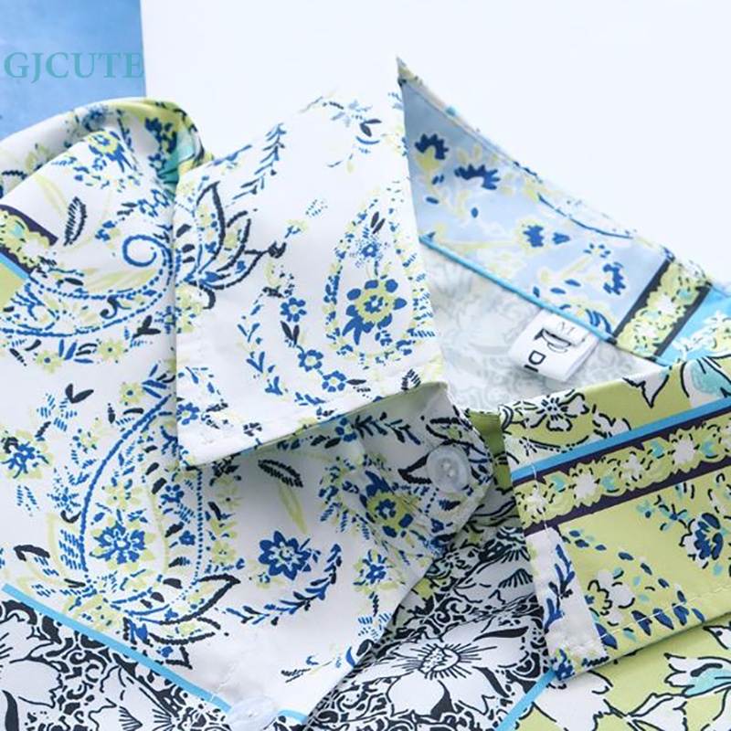 Áo Sơ Mi Tay Dài Dáng Rộng In Họa Tiết Hoa Thời Trang Mùa Hè Xinh Xắn Cho Nữ