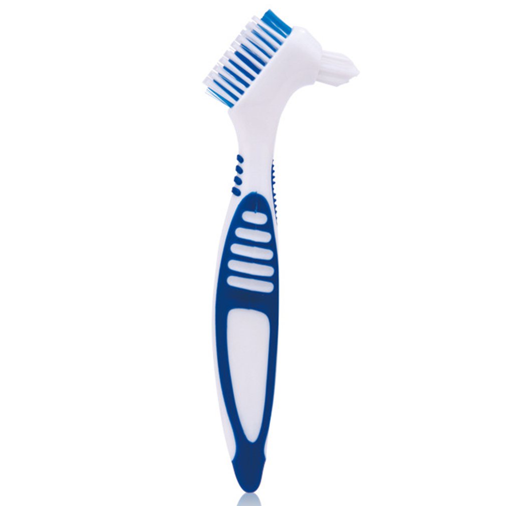 =Christmas=Double Brush Head Environmentally Friendly Non-slip Handle Denture Toothbrush