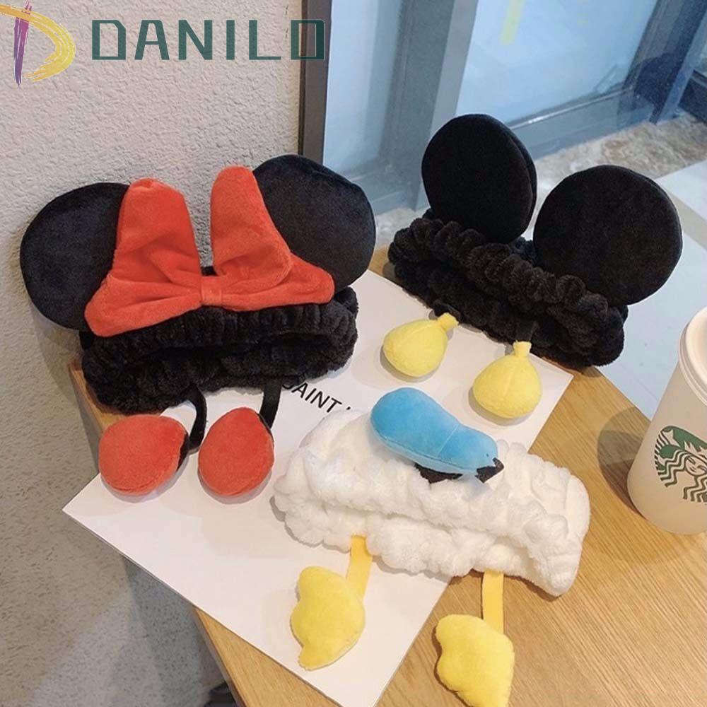 DANILO Băng Đô Turban Rửa Mặt / Trang Điểm / Mỹ Phẩm Hình Chuột Mickey / Vịt Donald
