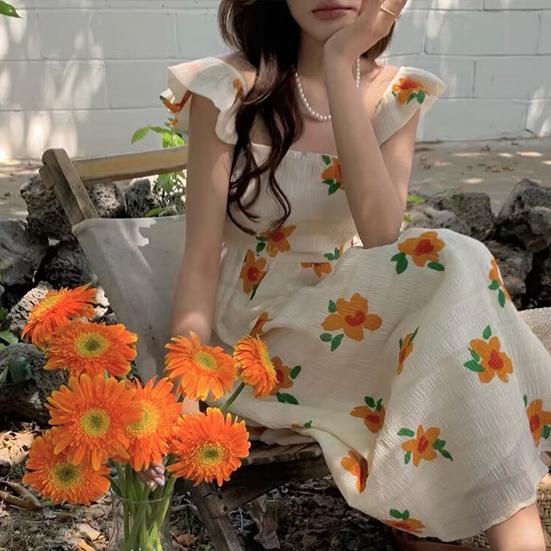 Đầm Cổ Vuông Thiết Kế Ngọt Ngào Thời Trang 2023 Cho Nữ