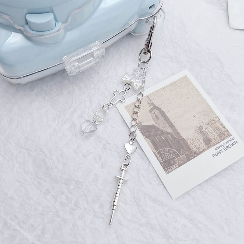 Móc Khóa Xỏ Hạt Trong Suốt Y2k Hình Gấu Cho Nữ