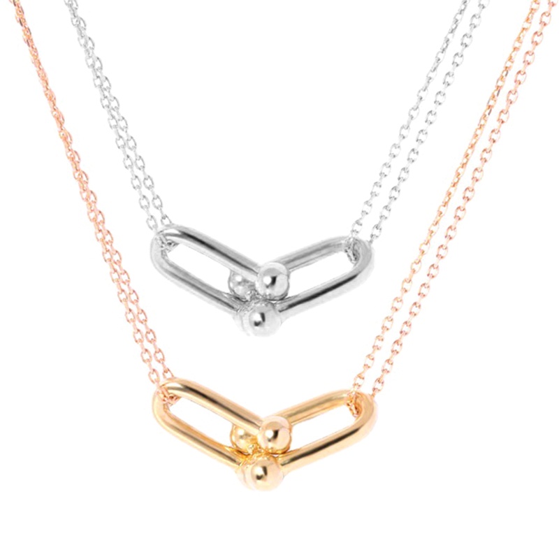 Ygt Vòng cổ Thép Không Gỉ Mạ Vàng Mặt Hình Chữ U Phong Cách Hàn Quốc Thời Trang