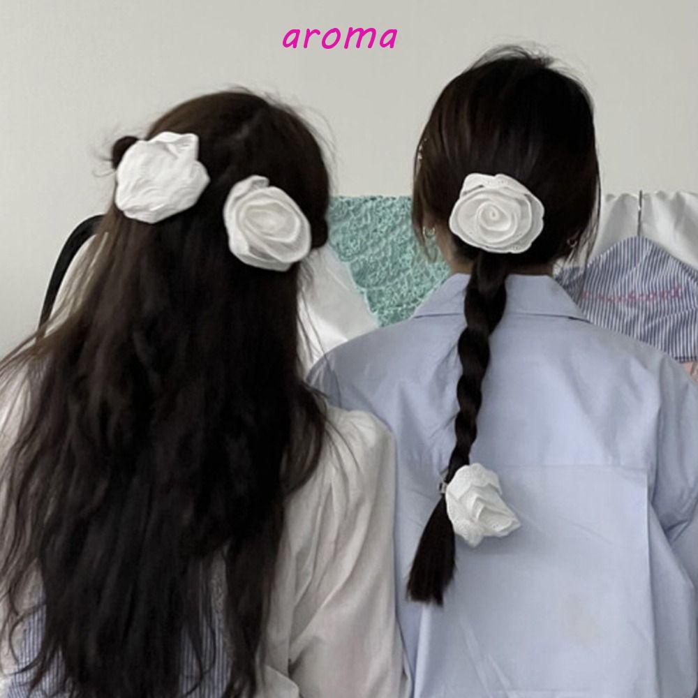 AROMA Kẹp Tóc Đính Hoa Phong Cách Lolita Hàn Quốc Ngọt Ngào Cho Nữ